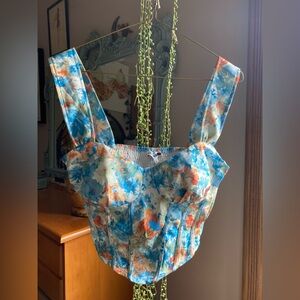 Fashion Nova flower child corset crop top